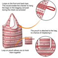 thumbnail image 4 of 5 Pack Foldable Shopping Bag,Red Christmas Striped Pattern (2) Reusable Grocery Bags with Pockets,Large Reusable Tote Bags with Handles Waterproof & Lightweight, 4 of 6