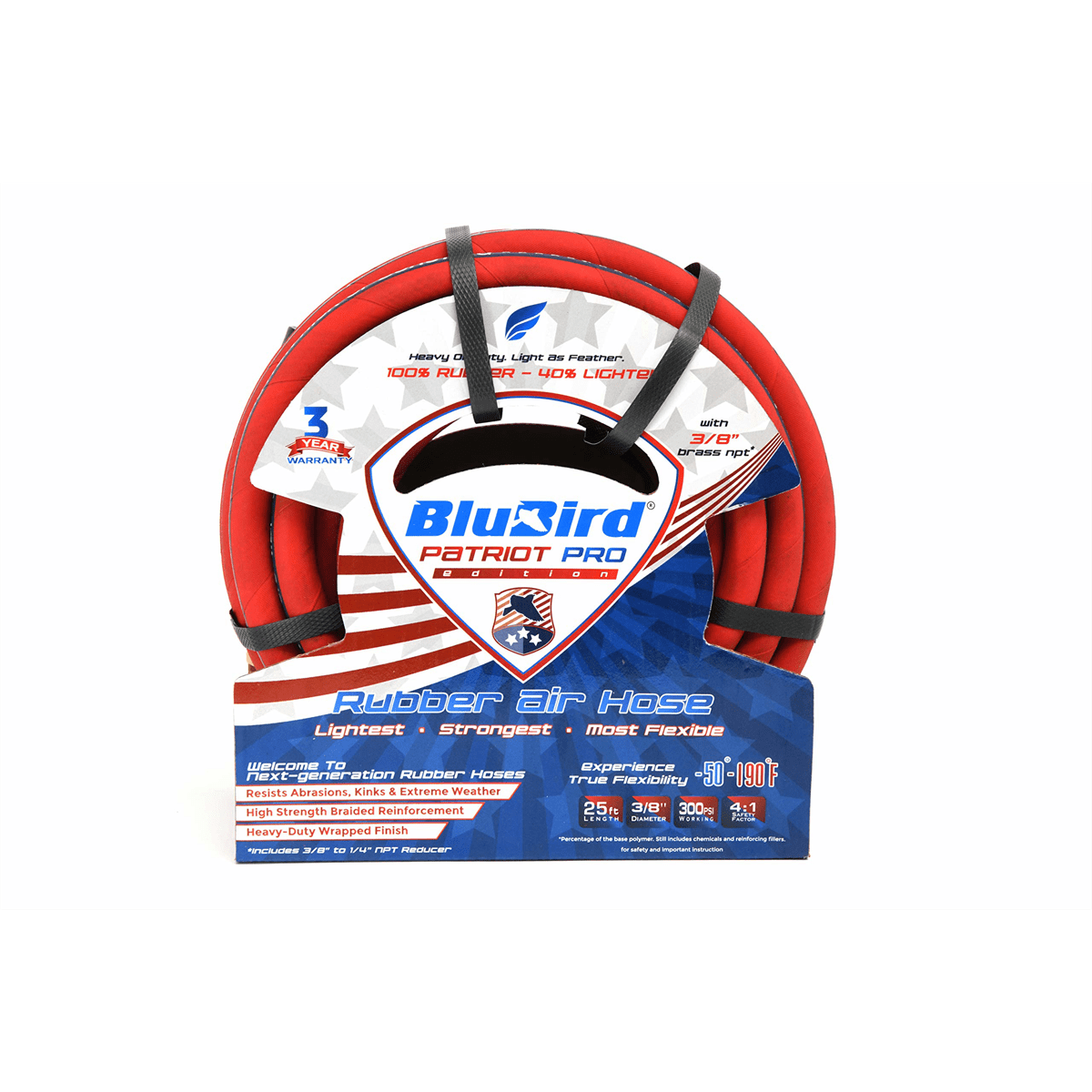 BluBird PP1250 Patriot Pro Air Hose 1/2" x50 ft. 300 PSI