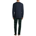thumbnail image 3 of Hanes Men's and Big Men's Xtemp Crewneck and Cozy Microfleece Pant Pajama Set, 2-Piece, Sizes S-5XL, 3 of 6