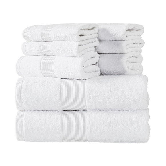 Ensemble de 8 serviettes en coton 100% zéro torsion 600 GSM Camelot, hautement absorbant | 2 serviettes de bain, 2 essuie-mains et 4 débarbouillettes