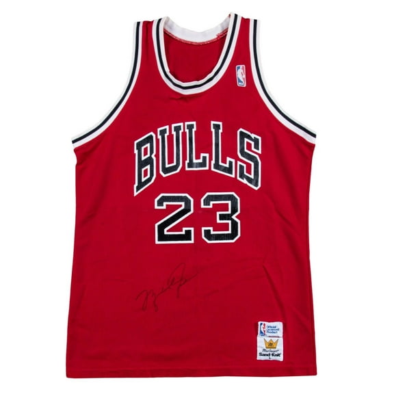 Michael Jordan Rookie Era Signed 1980's Sand Knit Chicago Bulls Jersey Beckett