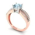 thumbnail image 2 of Clara Pucci 14K White/Rose Gold 1.27ct Blue Solitaire with Accents Ring, 2 of 8