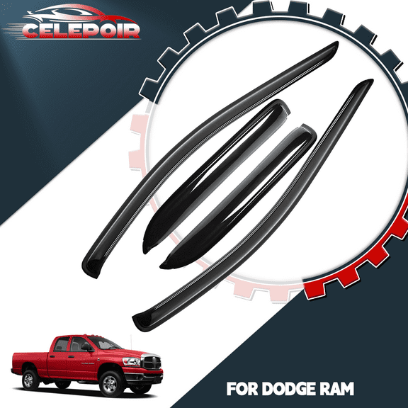 For 02-09 Dodge Ram Quad Cab 1500 2500 3500 Window Visor Vent Sun Rain Guard