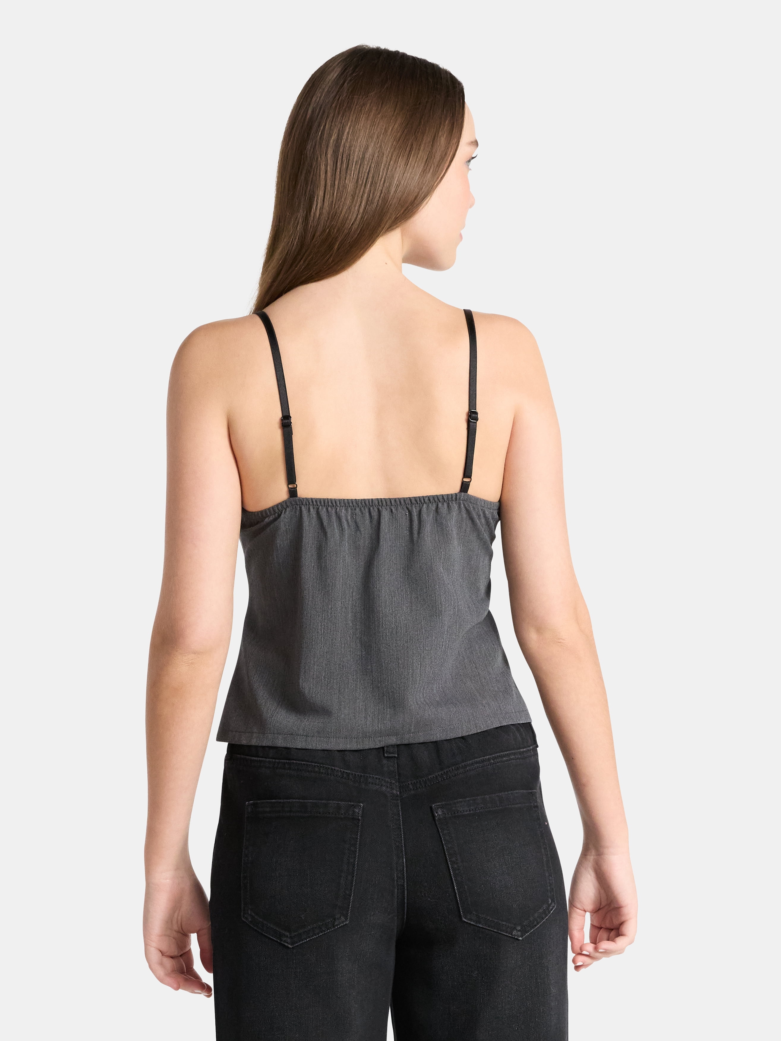 No Boundaries Sweetheart Tank Top with Lace Trim, Women's Sizes XXS-XXL