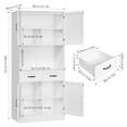 thumbnail image 3 of Homfa 71" Farmhouse Kitchen Pantry Storage Cabinets with 2 Drawers and Adjustable Shelves, Wood Tall Hutch Storage Cabinet for Dining Room, White, 3 of 8