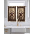 thumbnail image 2 of Tier Curtains 45 Inches Long, Western Farmhouse Window Treatment Curtain Drapes, Primitive Rustic Country Retro Texas Star Small Curtain Drapes for Bathroom Laundry Room, 27.5"x45", 2 Panels, 2 of 7
