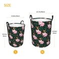 thumbnail image 3 of Balery Pink Sleeping Fox Cesta de ropa redonda con asas, impermeable, independiente, para ropa, juguetes, dormitorio y familia-Medium, 3 of 6