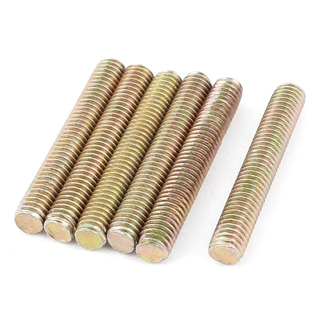 Unique Bargains Barre de Tige Pleine Filetée 1mm Pas M6 x 40mm Ton Bronze 6 Pcs