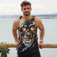 thumbnail image 6 of KLL Fiery Skull Trio Print Men's Muscle Gym Workout Stringer Tank Tops Bodybuilding Fitness T-Shirts Tank Tops Men-3X-Large, 6 of 7