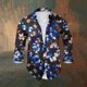 thumbnail image 3 of Blusa y camisa de manga larga con cuello vuelto para hombre, informal, a la moda, con botones, estampado, de poliéster, 3 of 6