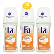 Fa Deodorant 1.7 Ounce Roll-on Grapefruit Lychee, Antiperspirant for Men & Women - 50ml (3 Pack)