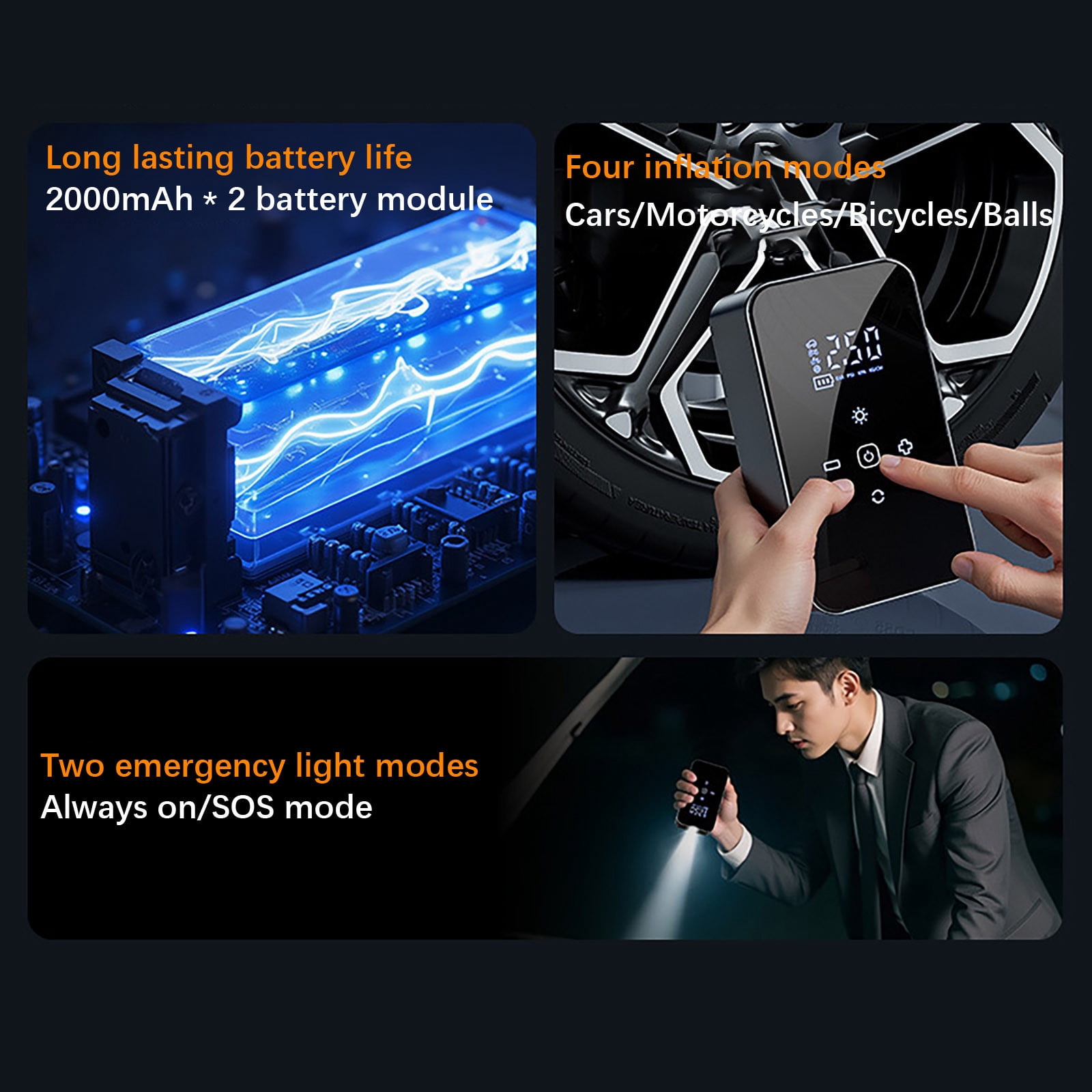 Clearance Items! Car Wireless Air Pump, Multi-Function Tire Inflator, Portable Air Compressor, Rechargeable Car Tire Pump, Wireless Inflator for Tires and Balls Sales Today Clearance!