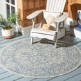 thumbnail image 2 of SAFAVIEH Courtyard Darin Traditional Indoor/Outdoor Area Rug, 5'3" x 5'3" Round, Grey/Navy, 2 of 8
