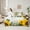 Gray Yellow Green, variant on jejeloiu Sunflower Floral Blossom 7pcs Bedding Comforter Set,Milk Cow Pattern Queen Bedding Sets For Kids Reversible