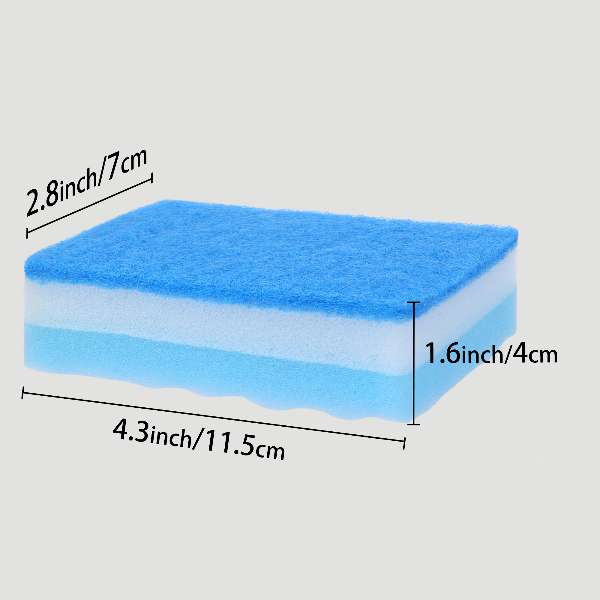 Unique Bargains 4 Pack Non-Scratch Scrub Sponges Home Kitchen Cleaning Sponge Blue Green