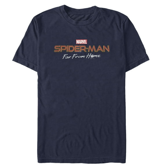 Men's Marvel Spider-Man: Far From Home Classic Logo Graphic Tee Navy Blue X Large
