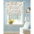 thumbnail image 2 of Khaki Flower Tie Up Curtains for Window, Thermal Insulated Balloon Shade Adjustable Rod Pocket Curtains Valance Panels for Kitchen Bathroom Cafe 42 x 63 Vintage Farmhouse Boho Leaf Spring Plant, 2 of 6