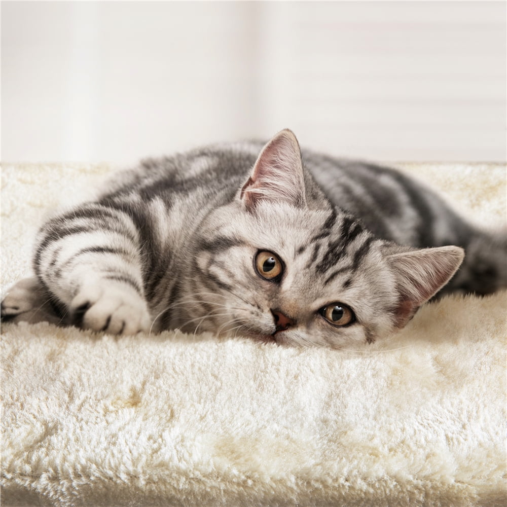 Alden Design 54" Cat Tree with Hammock, Basket and Scratching Post Tower, Beige