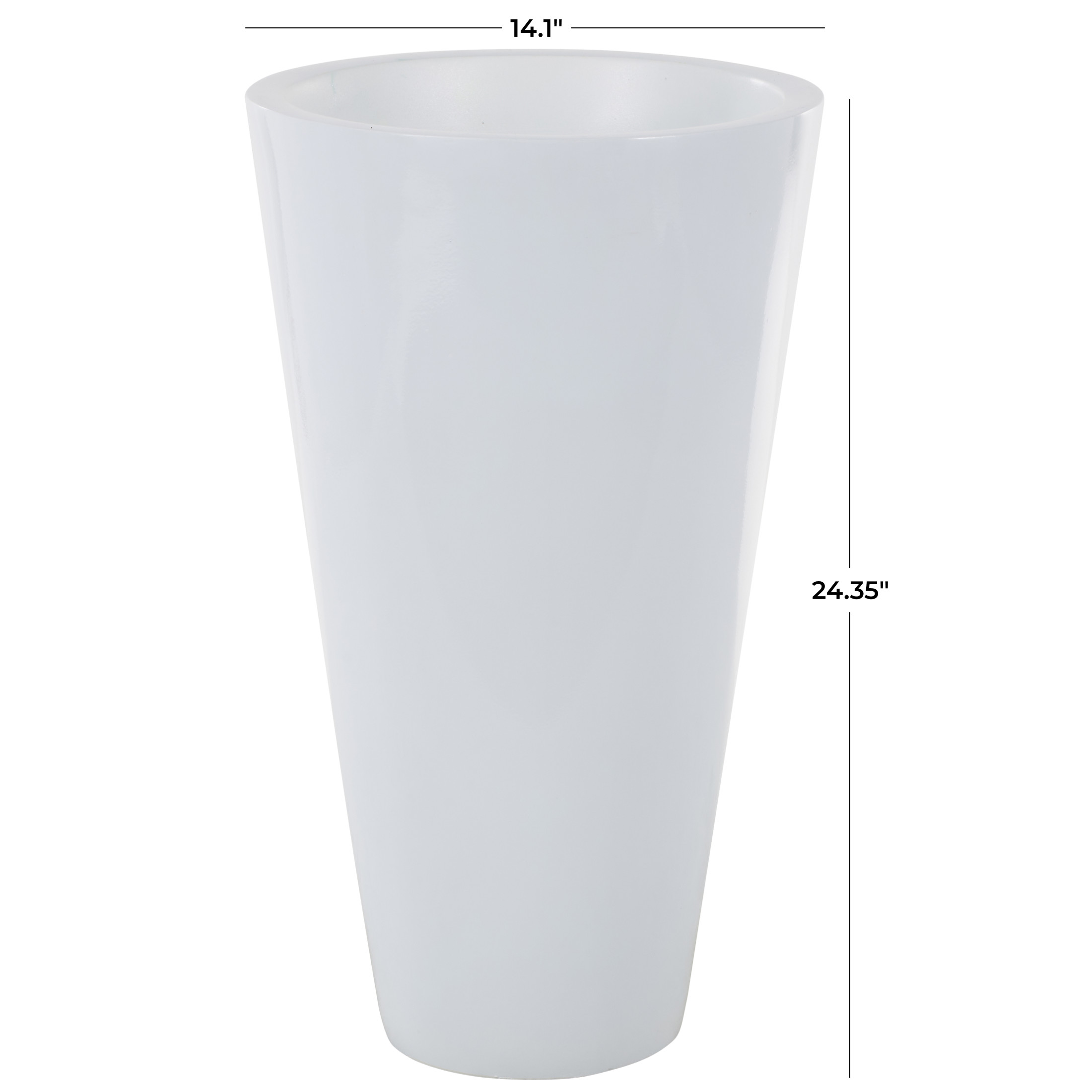 DecMode 24" White Fiberglass Vase