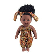 TUSALMO 2018 newest 12 inch Toy Baby Black Dolls for Kids and girl, Kids Holiday and Birthday gift (Black hair)