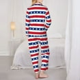 thumbnail image 5 of Kll American Patriotic Stars And Stripes Print Women'S Long Sleeve Pajamas With Pants Sleepwear Loungewear 2 Set-Xx-Large, 5 of 9