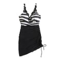 thumbnail image 3 of WILLBEST Traje de Baño Para Mujer, Traje de Baño de Rayas Con Cuello En V, Traje de Baño de Playa de Verano Para Mujer, 3 of 6