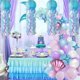 thumbnail image 4 of Blue Mermaid Paper Lantern Kit Under The Sea Party Decoration Bright Strip Jelly Fish Birthday Baby Shower Ocean Theme Decor Supplies Kids Girl Favors, 4 of 4