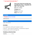 thumbnail image 2 of Front Lower Control Arm and Ball Joint Assembly Set 2 Piece - Compatible with 2006 - 2011 Volvo V50 2007 2008 2009 2010, 2 of 2