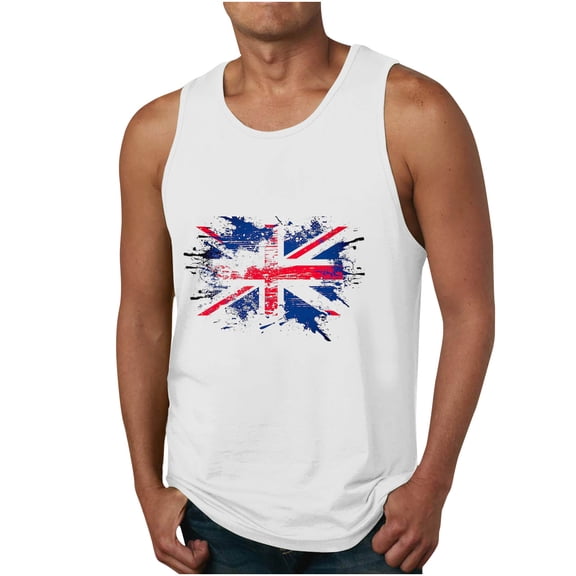 Xysaqa Mens Graphic T-Shirts Black T Shirts for Men 4Th Of July Tank Tops Mens Summer Sleeveless Shirts Graphic Patriotic Tee American Flag Tanks for Men Big & Tall M-6Xl Beach Shirts for Men Summer S