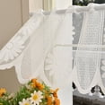 thumbnail image 4 of Two Piece Lace Half Curtain Set for Kitchen Bathroom Window, Light Filtering Short Valance Curtain with Rod Pocket, Decorative Window Treatment for Living Room Bedroom Doorway, 4 of 6