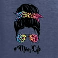 thumbnail image 2 of Mom Life Messy Hair Bun | Tie Dye Leopard Print Bandana | Funny Mother's Day Mother's Day Unisex Crewneck Sweatshirt, Vintage Heather Navy, 2XL, 2 of 5