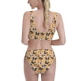 thumbnail image 3 of Haiem Cute Puppy Women's High Waisted Bikini Set Two Piece Bathing Suits High Cut Bikini Cut Out Swimsuits Scoop Neck Swimsuit-Small, 3 of 8