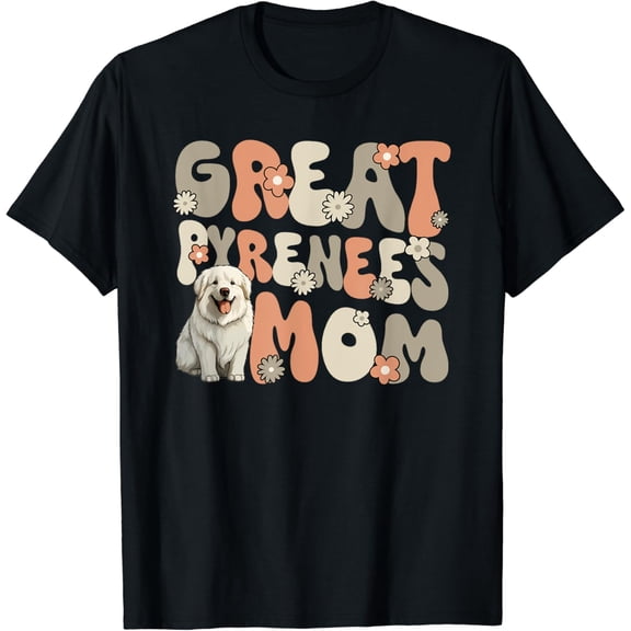 Sam Soft Great Pyrenees Dog Groovy World's Best Great Pyrenees Mom T-Shirt