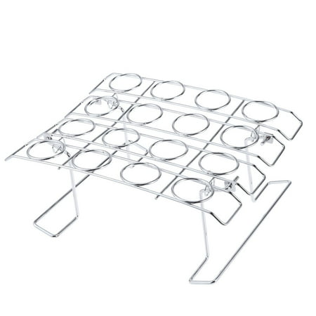 

16-Cavity Stainless Steel Ice Cream Cone Holder Foldable Dessert Display Stand Cupcakes Baking Rack for Home Cafe Dessert Shop