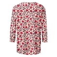 thumbnail image 4 of 3/4 Length Sleeve Womens Tops Color Block Print Crew Neck Shirts Loose Fit Going Out Tops Business Dressy Casual Tunic Blouses 2026 Summer Basic Tees Beach Vacation Outfits, 4 of 5