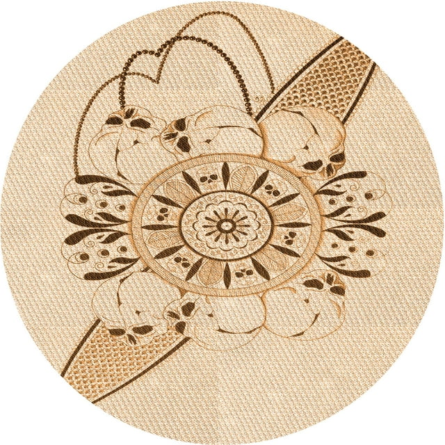 Ahgly Company Machine Washable Indoor Square Transitional Bronze Brown Area Rugs, 3' Square