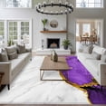 thumbnail image 4 of Purple Gold Marble Washable Living Room Rugs 5'x7', Abstract Wave Low Pile Throw Large Area Rugs Non-Slip Sturdy Edge Binding Carpet for Dining Room Bedside Kitchen, 4 of 9