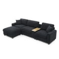 thumbnail image 4 of 120.3"Sectional Sofa ,L-Shaped Couch ,Comfy Cloud Couch Set with Drop Down Table,360-degree Swivel tray ,Cup Holders,USB Charger,Storage Ottoman and Armrest,Wide Seat Sofa for Living room, 4 of 9