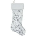 thumbnail image 2 of Northlight 19 White and Silver Sequin Snowflake Christmas Stocking, 2 of 6