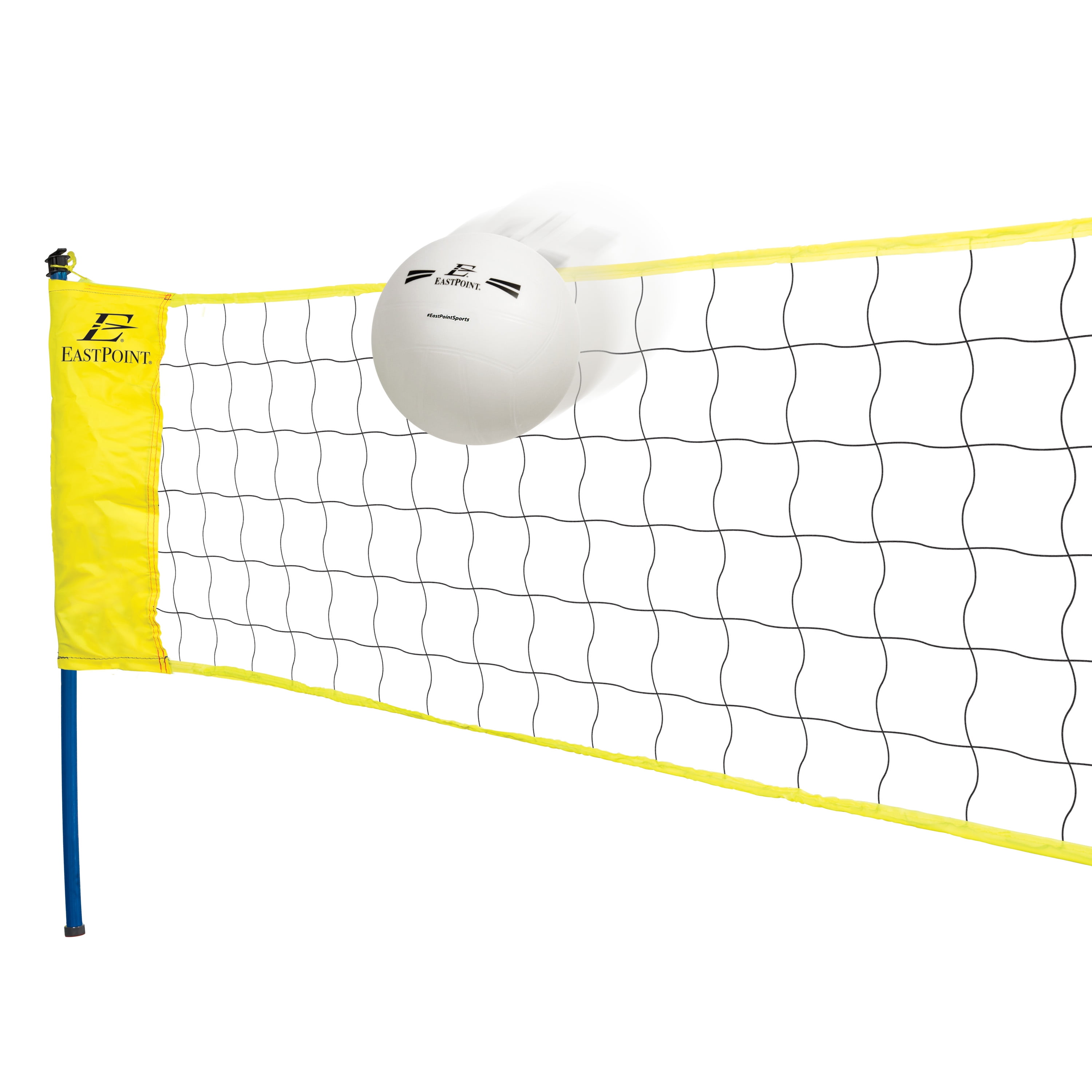 Easy Setup Volleyball Net for Backyard Beach Aluminum Poles + Volleyball Net + Volleyball + Pump+ Guidelines + Metal Stakes + Boundary Tape + Carrying Bag Sports Volleyball Net and Ball Set 