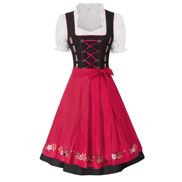 Vestido dirndl alemán JASAMBAC para disfraz de cerveza de Halloween
