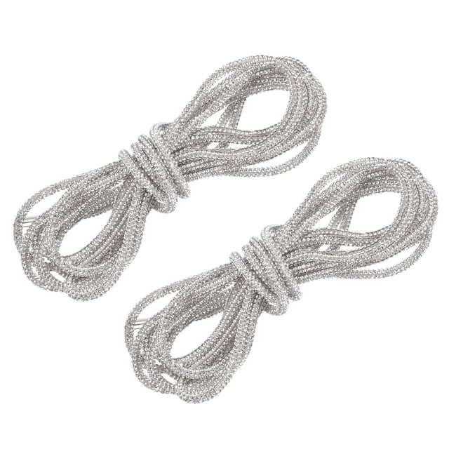 Cordon de zapatos de rhinestone de 2 paquetes, cuerdas de brillo de 39.4" (Blanco)