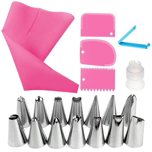 20pcs Reusable Cake Baking Set Portable Baking Pastry Accessories Kitchen Cooking Scraper Tools