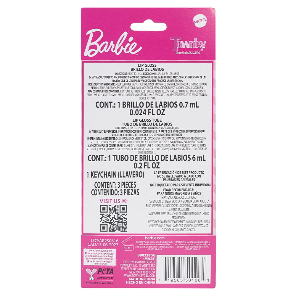 Barbie Lip Gloss Small Keychain Set