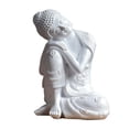 thumbnail image 2 of Estatua de Buda Durmiente Hugo Resina Blanca 23 cm Artesanía decoración hogar, 2 of 7