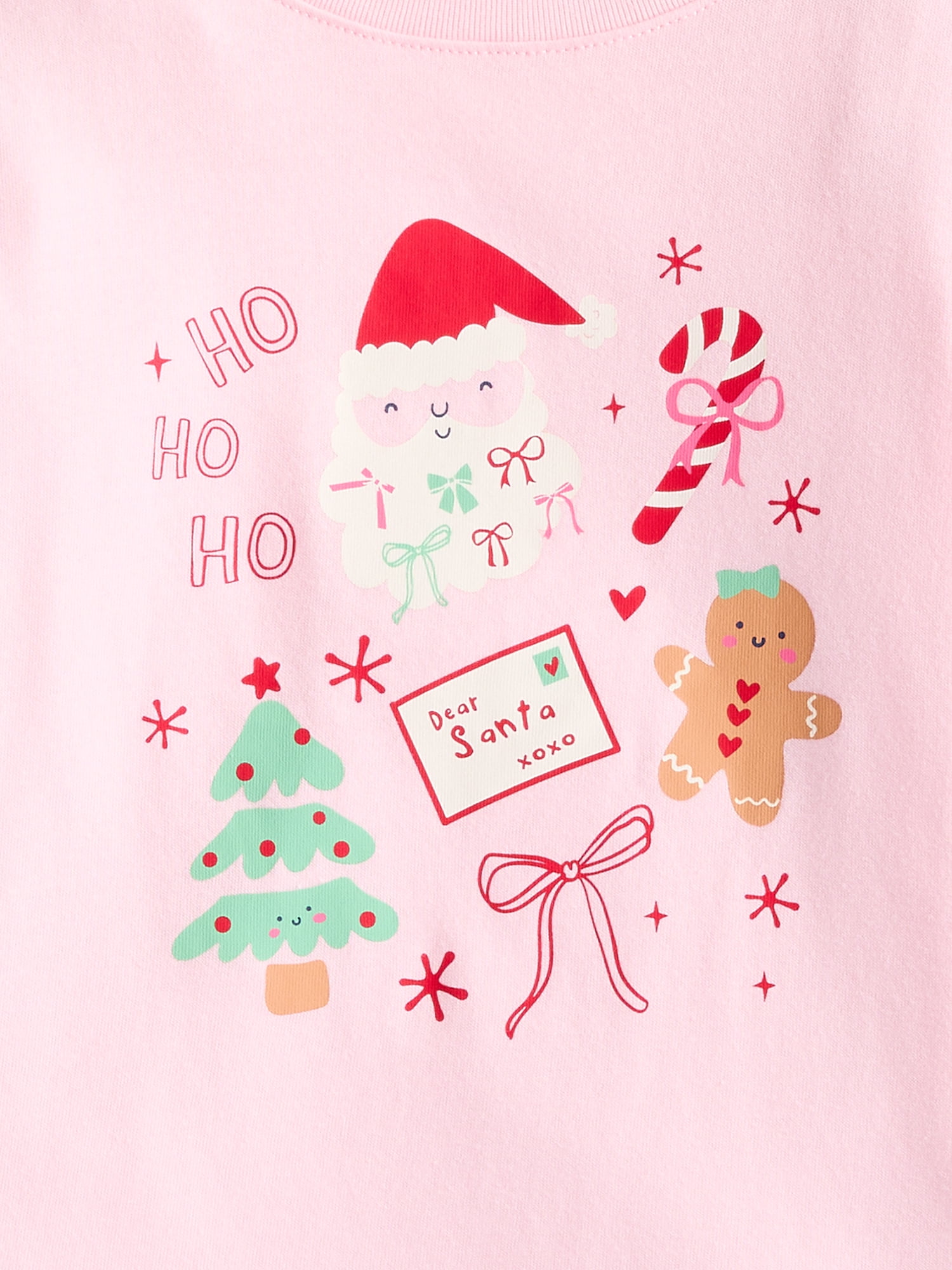 Holiday Time Toddler Girls' Christmas Graphic Tee with Long Sleeves, Sizes 12M-5T