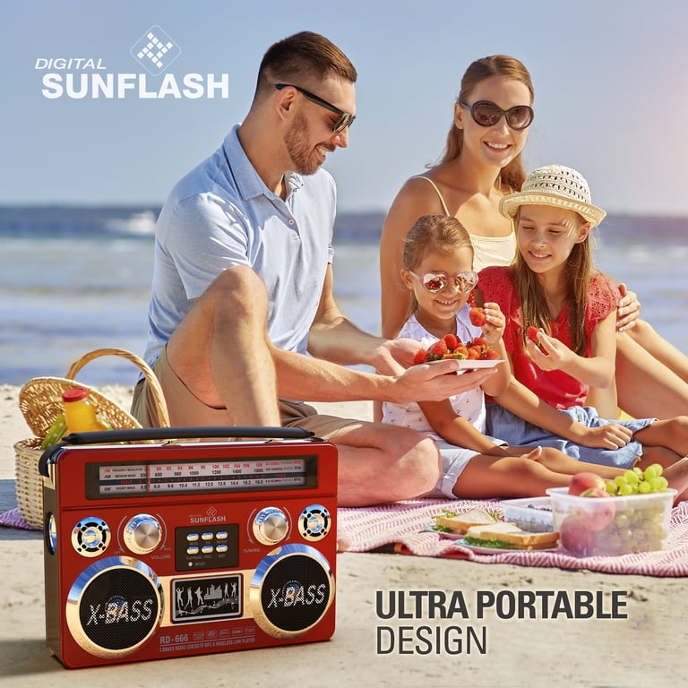 RD-666 Retro Portable Radio with AM/FM/SW Band, Bluetooth, USB