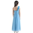thumbnail image 2 of iEFiEL Girls Chiffon One-shoulder Flower Girl Dress High Waist Pleated Princess Bridesmaid Birthday Party Dress, 2 of 7