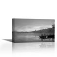 thumbnail image 1 of On The Dock BW - Contemporary Fine Art Giclee on Canvas Gallery Wrap - wall décor - Art painting - 23 x 14 Inch - Ready to Hang, 1 of 2