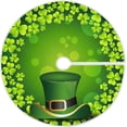 thumbnail image 1 of FMSHPON St Patric's Day Lucky Shamrock Clover Hat Xmas Christmas Tree Skirt Stand Mat for Holiday Party Decoration Indoor Outdoor 36 inches, 1 of 6